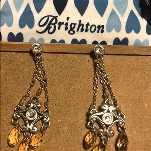 Brighton hanging earring with peach/pink crystals.